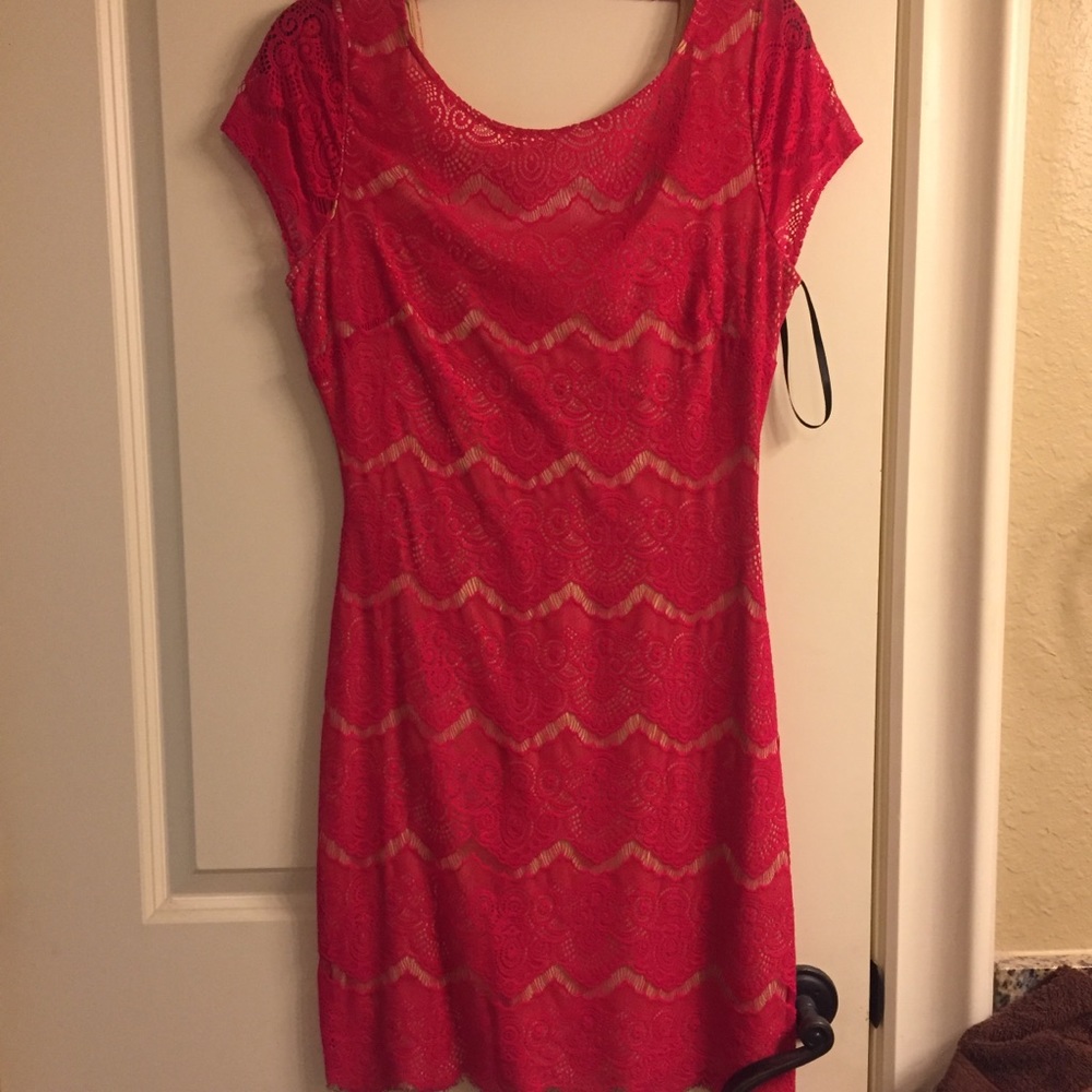 Bebe. Hot pink dress!
